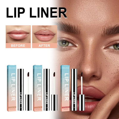 Vorher-Nachher Lippen mit MatteLuxe Lip Liner – wasserfester, langanhaltender Lipliner mit mattem Finish für präzise Konturen.